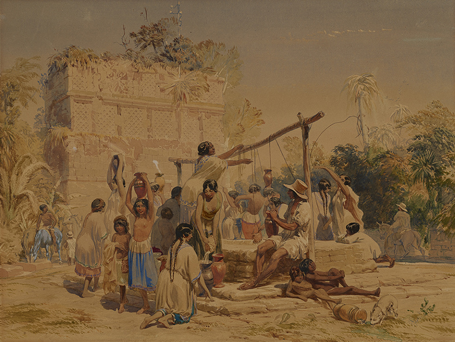 Frederick Catherwood, Well and Building at Sabachtsché, 1840